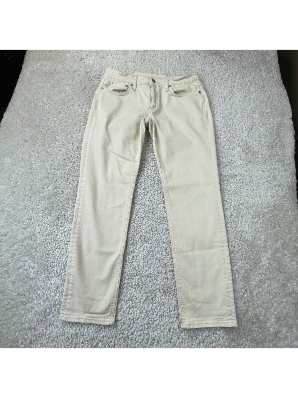 Rag & Bone Dre Low Rise Slim Boyfriend Jean Ecru Cream Beige Womens 28